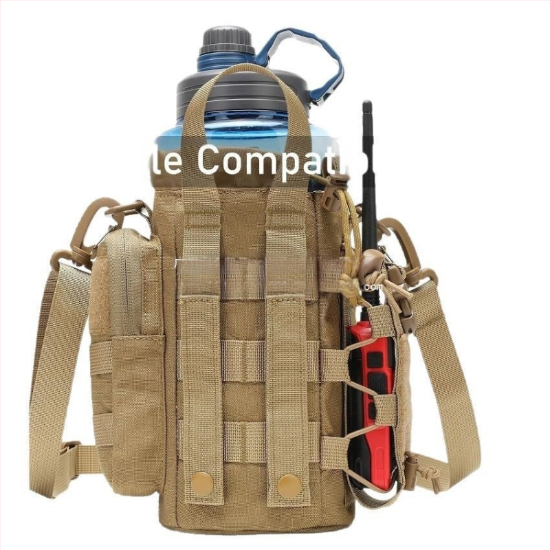 Taktikaline käekott veepudelikoti jaoks, reguleeritava õlarihmaga Oxfordi riidest kott, isoleeritud, veekindel ja kulumiskindel veepudelikott