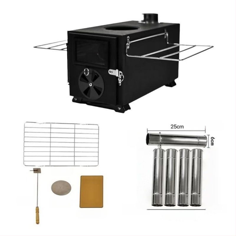 Határokon átnyúló kültéri kemping fatüzelésű kályha sátorkályha fűtőkályha könnyen összecsukható hordozható multifunkcionális tűzifa kályhával