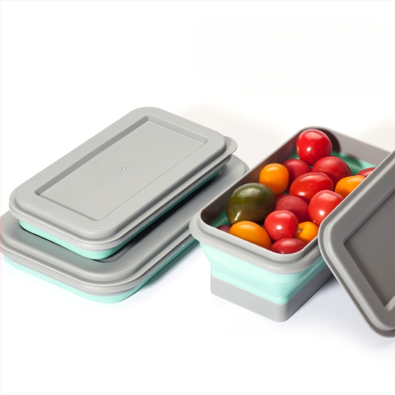 Многофункционална преносима сгъваема купа с два комплекта, кутия за обяд за пътуване, пикник, домашен офис, детска купа