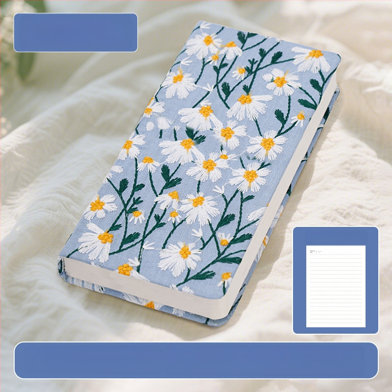 Kézikönyv, Százszorszép Irodalmi Hímzésnapló, Kis Virágos, Vászonnal Borított Jegyzetfüzet, Elegáns Kézikönyv, Üres Könyv