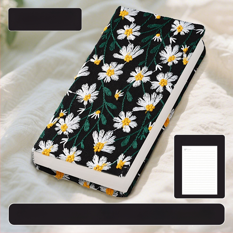 Kézikönyv, Százszorszép Irodalmi Hímzésnapló, Kis Virágos, Vászonnal Borított Jegyzetfüzet, Elegáns Kézikönyv, Üres Könyv