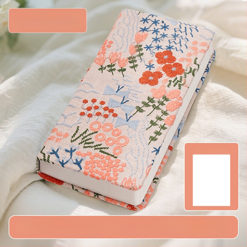 Kézikönyv, Százszorszép Irodalmi Hímzésnapló, Kis Virágos, Vászonnal Borított Jegyzetfüzet, Elegáns Kézikönyv, Üres Könyv