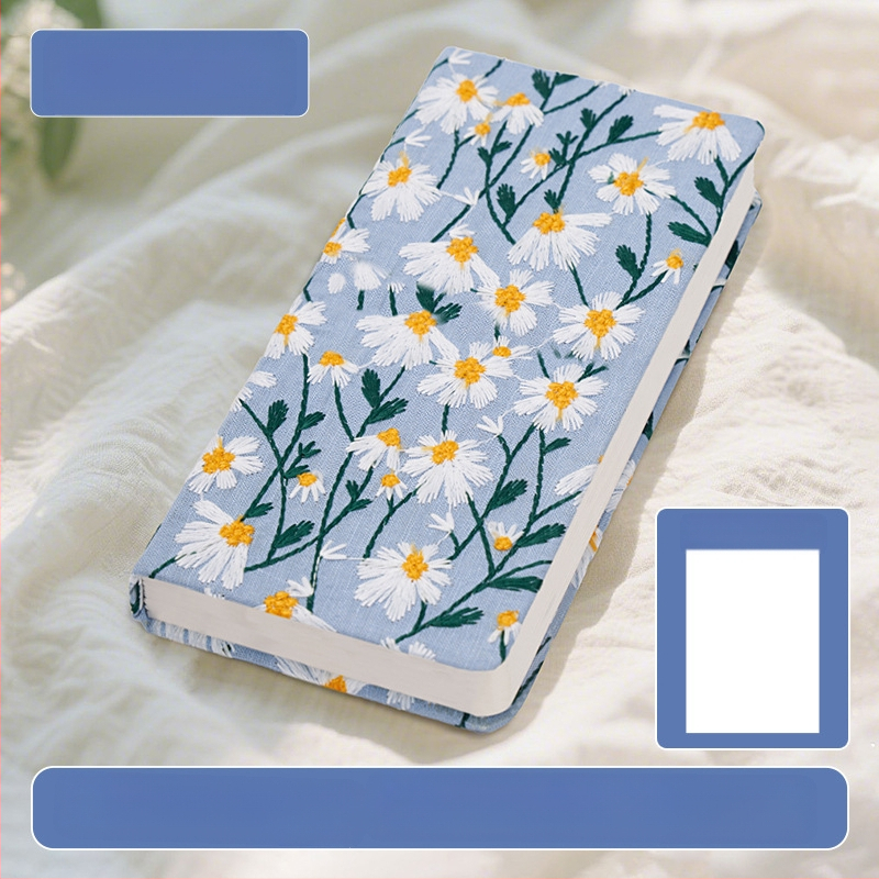 Kézikönyv, Százszorszép Irodalmi Hímzésnapló, Kis Virágos, Vászonnal Borított Jegyzetfüzet, Elegáns Kézikönyv, Üres Könyv