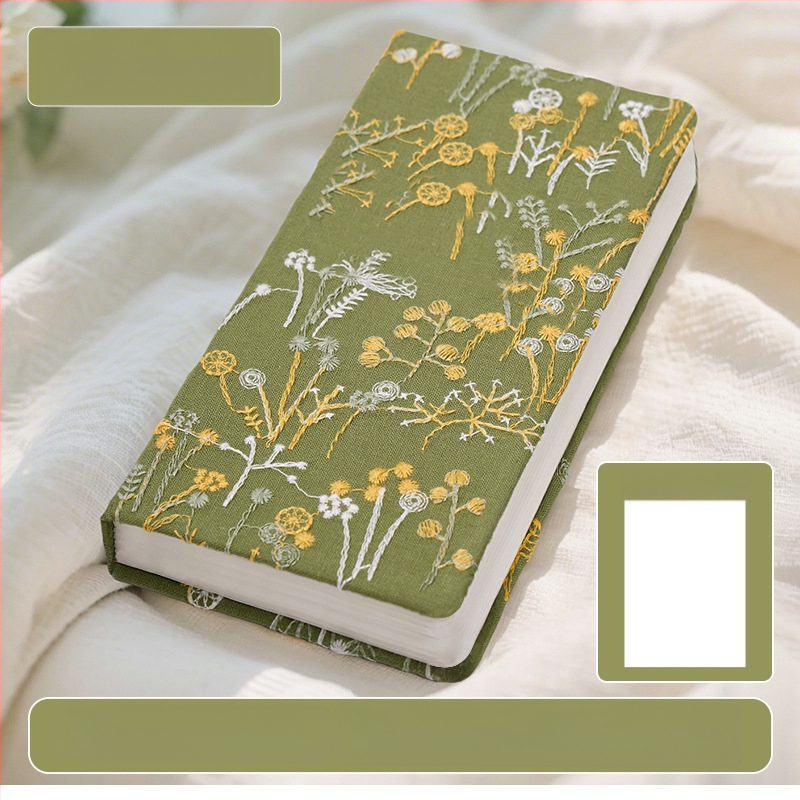 Kézikönyv, Százszorszép Irodalmi Hímzésnapló, Kis Virágos, Vászonnal Borított Jegyzetfüzet, Elegáns Kézikönyv, Üres Könyv