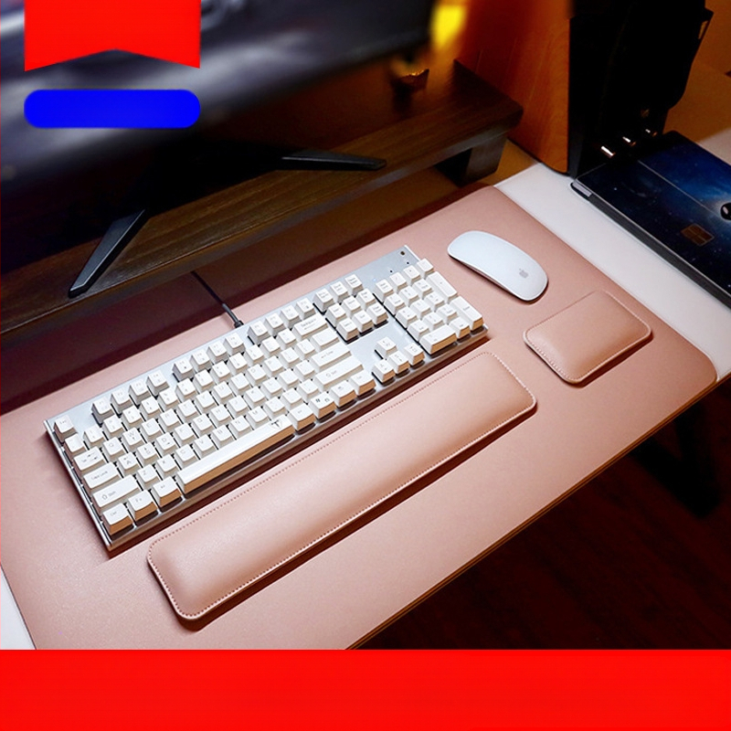 Piiriülene ühevärviline lihtne nahast hiirematt, eriti suur pehme randmetugi, klaviatuuri käetugi, arvutilauamatt, partii