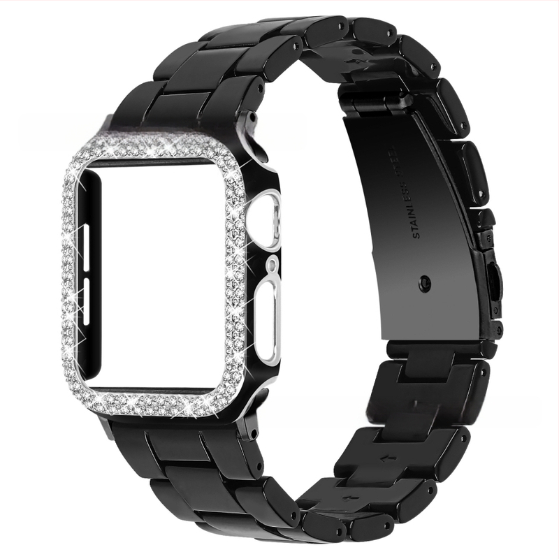 Sobib Apple Watch9 Apple Resin Strap + PC Diamond kahevärviline ümbris iWatch All-In-One komplektile