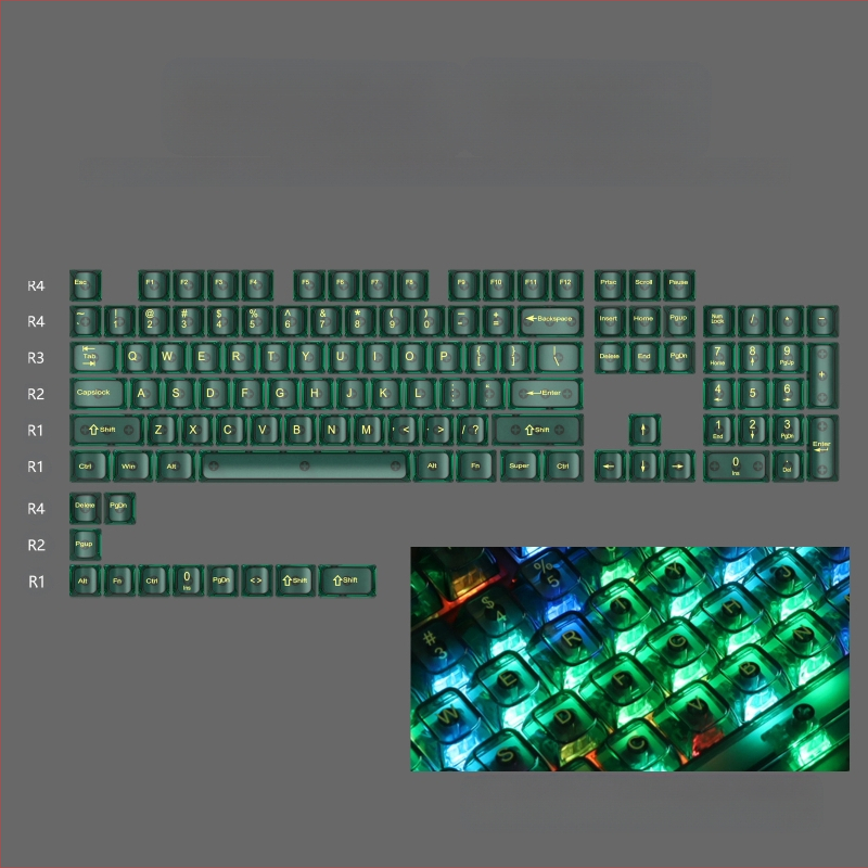 OEM väga valge marmorist kuulkork, arvuti täielikult läbipaistev, punane läbipaistev klahvikate 61 75 98 mehaaniline klaviatuurikate