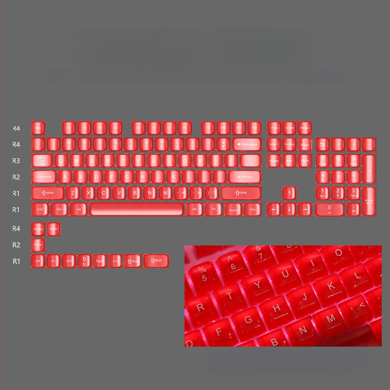 OEM väga valge marmorist kuulkork, arvuti täielikult läbipaistev, punane läbipaistev klahvikate 61 75 98 mehaaniline klaviatuurikate
