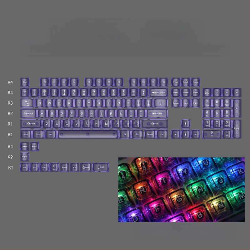 OEM väga valge marmorist kuulkork, arvuti täielikult läbipaistev, punane läbipaistev klahvikate 61 75 98 mehaaniline klaviatuurikate