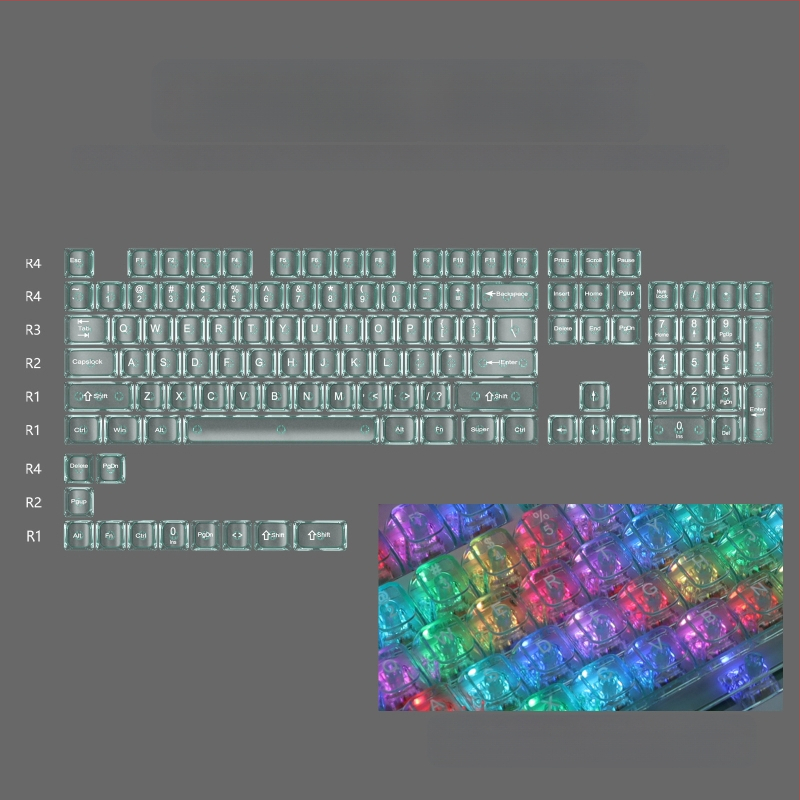 OEM väga valge marmorist kuulkork, arvuti täielikult läbipaistev, punane läbipaistev klahvikate 61 75 98 mehaaniline klaviatuurikate