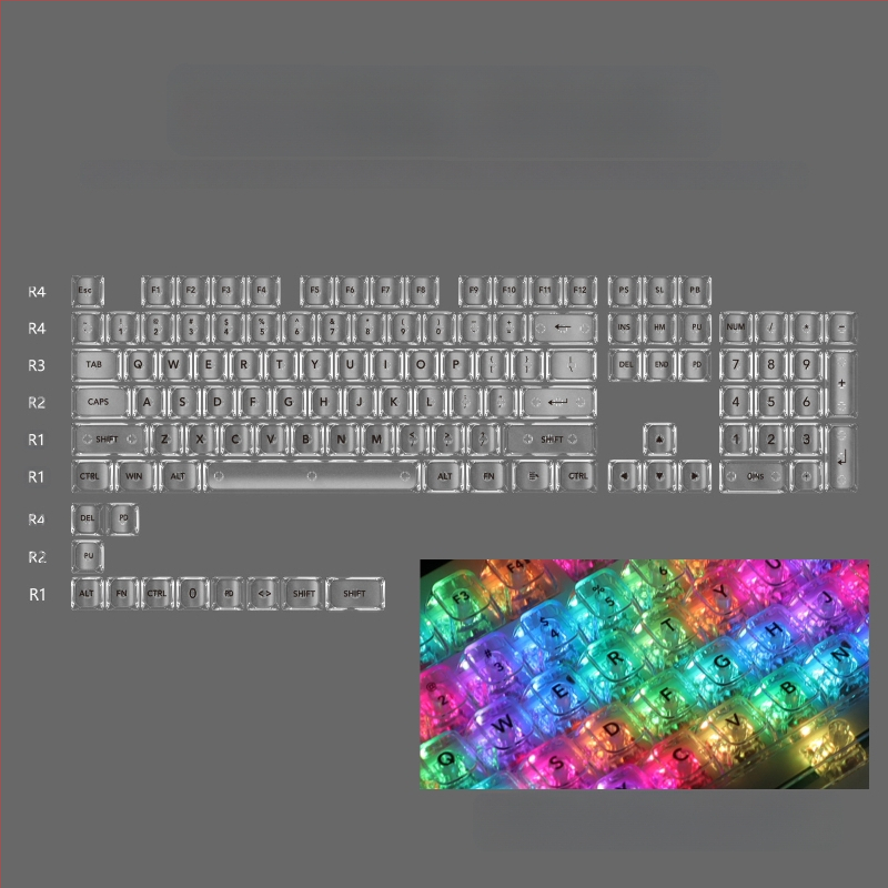 OEM väga valge marmorist kuulkork, arvuti täielikult läbipaistev, punane läbipaistev klahvikate 61 75 98 mehaaniline klaviatuurikate