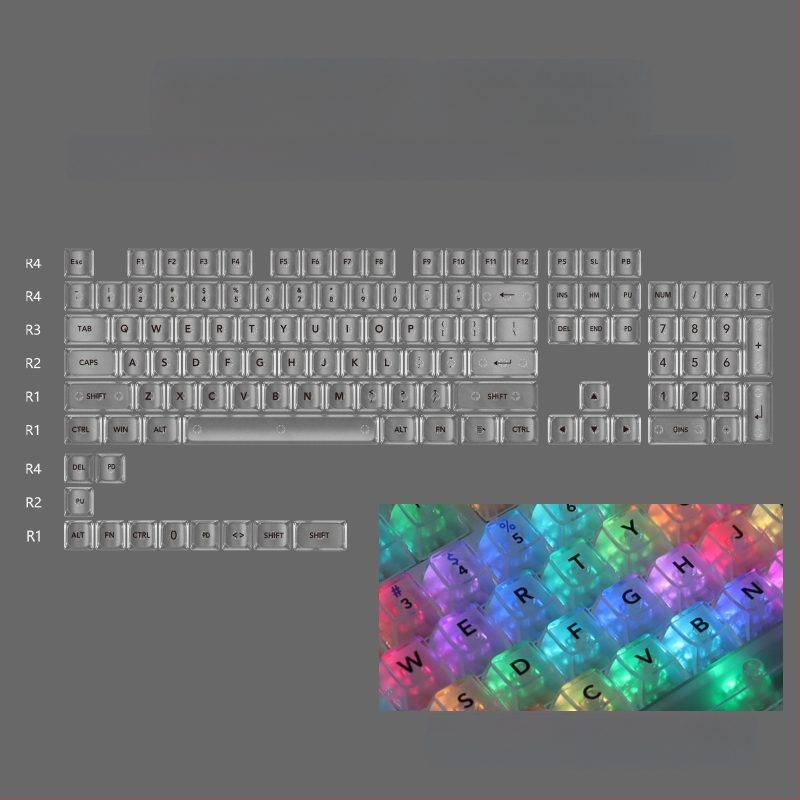 OEM väga valge marmorist kuulkork, arvuti täielikult läbipaistev, punane läbipaistev klahvikate 61 75 98 mehaaniline klaviatuurikate