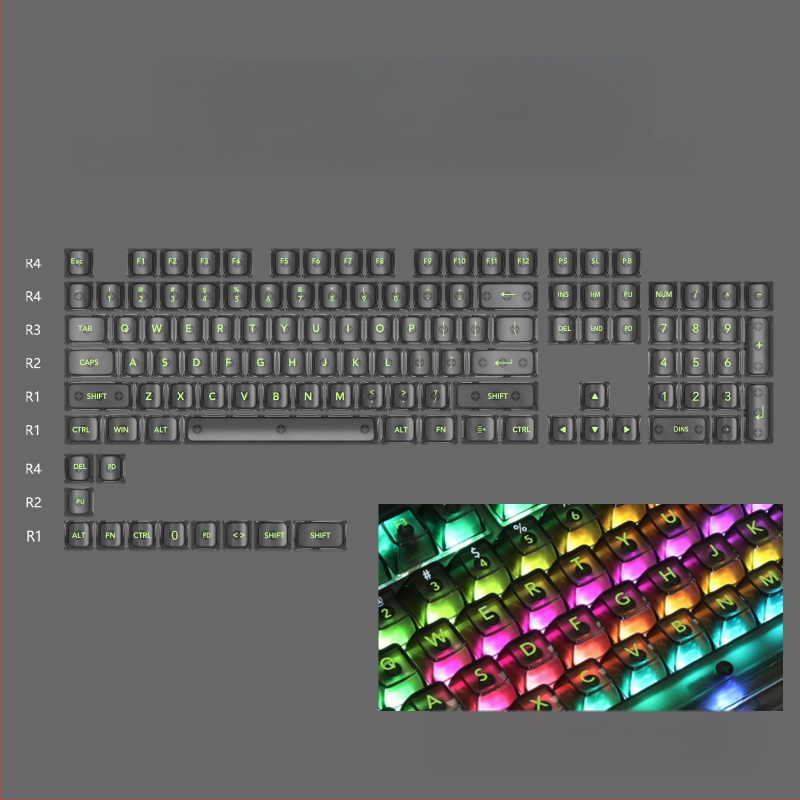 OEM väga valge marmorist kuulkork, arvuti täielikult läbipaistev, punane läbipaistev klahvikate 61 75 98 mehaaniline klaviatuurikate