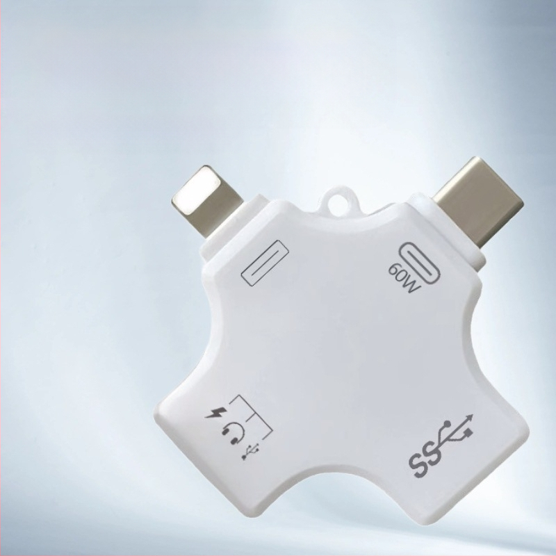 Tinka „Apple“ mobiliųjų telefonų adapteriui, iš kurio galima jungti C tipo USB ir du viename, PD15W įkrovimo ir duomenų perdavimo adapteriui.