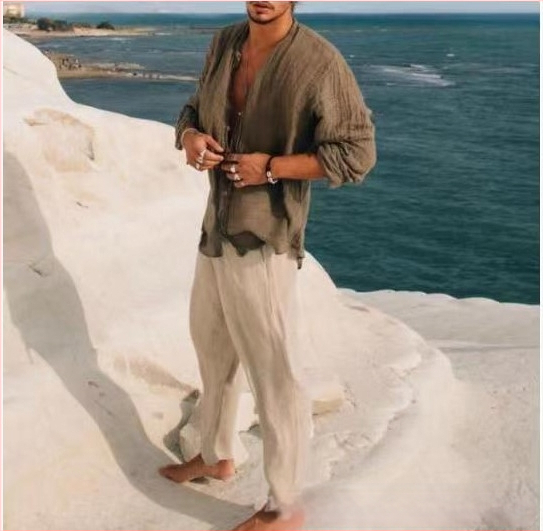 Amazon Independent Stand Crash Cardigan Unisex Color Spot Casual Loose Winter Youth Brown meeste särk