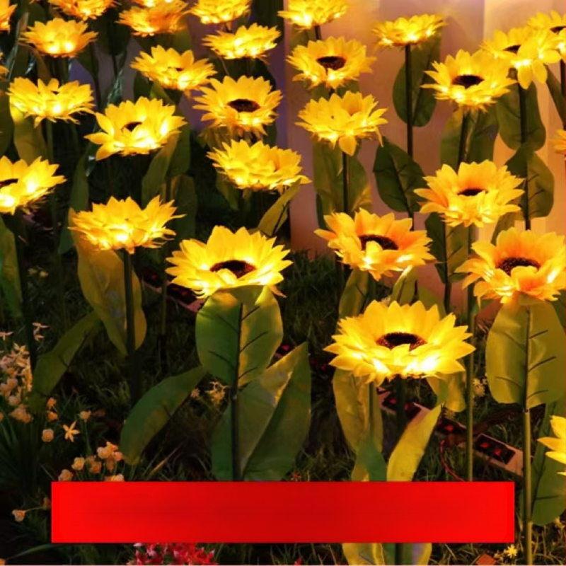 LED vieno–penkių tipų kišamieji toršerai, saulėgrąžų žibintai, lauko sodo kiemo dekoratyviniai šviestuvai, saulės energija varomi žolės žibintai
