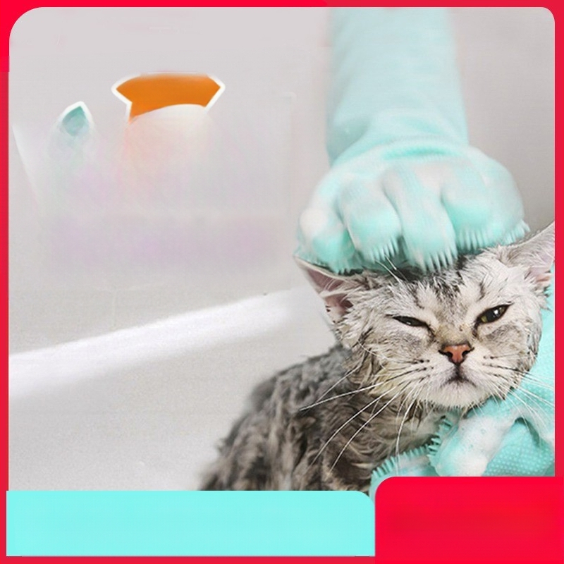 Silikoonist lemmikloomade supelkindad, hammustusvastased nõudepesukindad, pikendatud sametist veekindlad naiste köögipuhastuskindad majapidamistöödeks