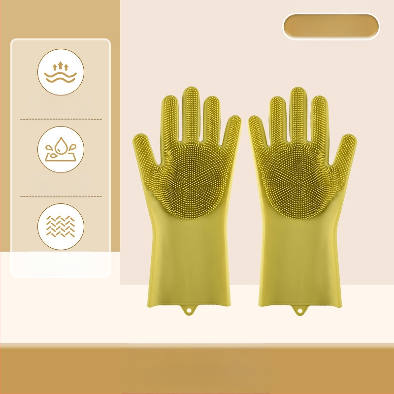 Silikoonist lemmikloomade supelkindad, hammustusvastased nõudepesukindad, pikendatud sametist veekindlad naiste köögipuhastuskindad majapidamistöödeks