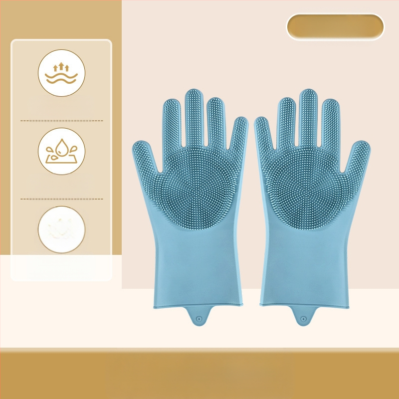 Silikoonist lemmikloomade supelkindad, hammustusvastased nõudepesukindad, pikendatud sametist veekindlad naiste köögipuhastuskindad majapidamistöödeks