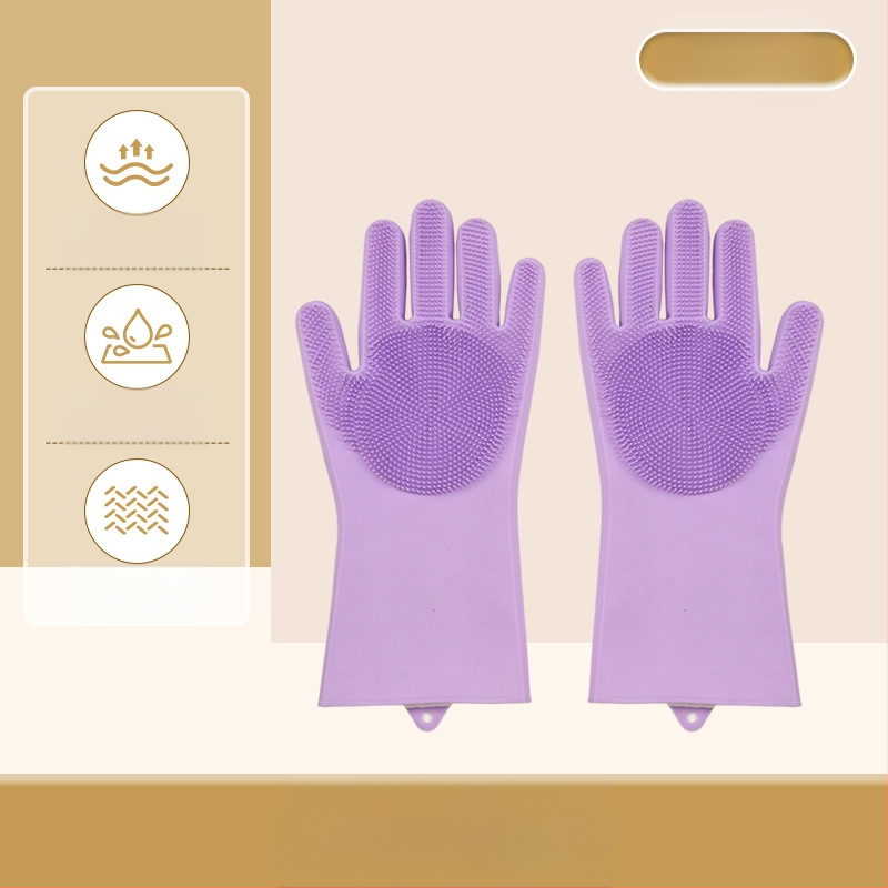 Silikoonist lemmikloomade supelkindad, hammustusvastased nõudepesukindad, pikendatud sametist veekindlad naiste köögipuhastuskindad majapidamistöödeks