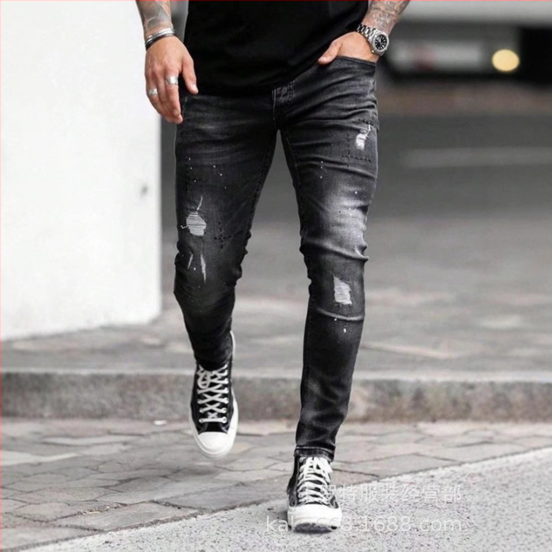 shein határokon átnyúló külkereskedelem Európa és az Egyesült Államok új férfi farmernadrágok lezser karcsúsított lábak férfi szakadt nadrágok nagykereskedelem