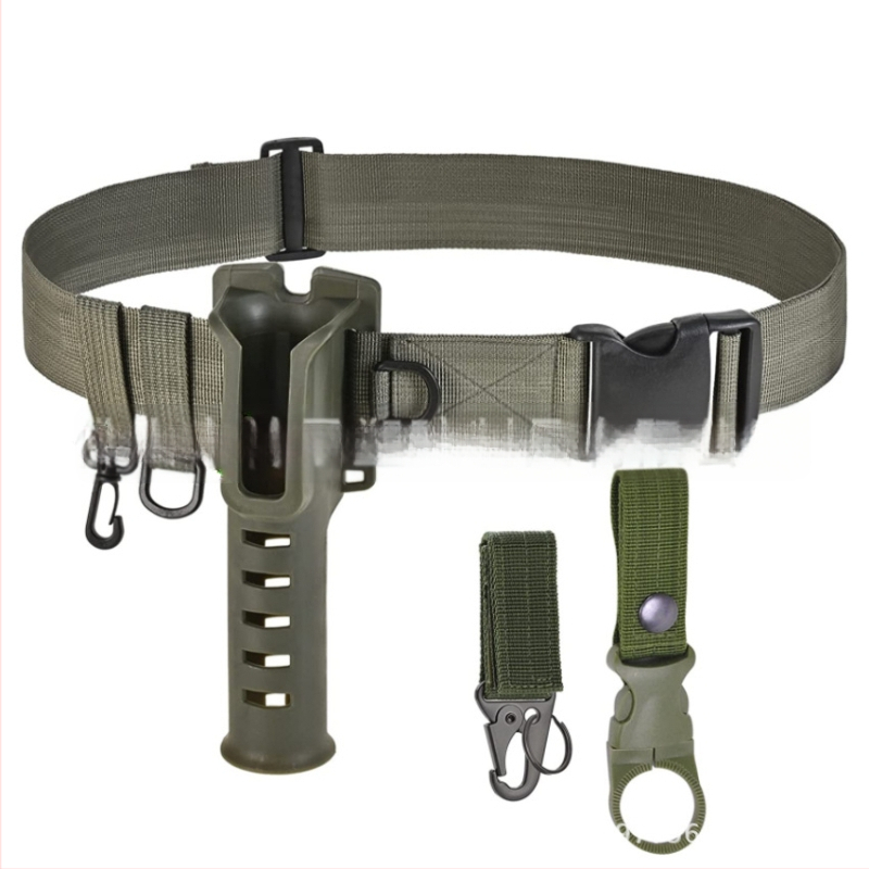 Žvejybos diržo laikiklis, reguliuojamas žvejybos diržas, tinkantis muselinei žvejybai, banglenčių sportui, besisukančiai meškerės įrangai