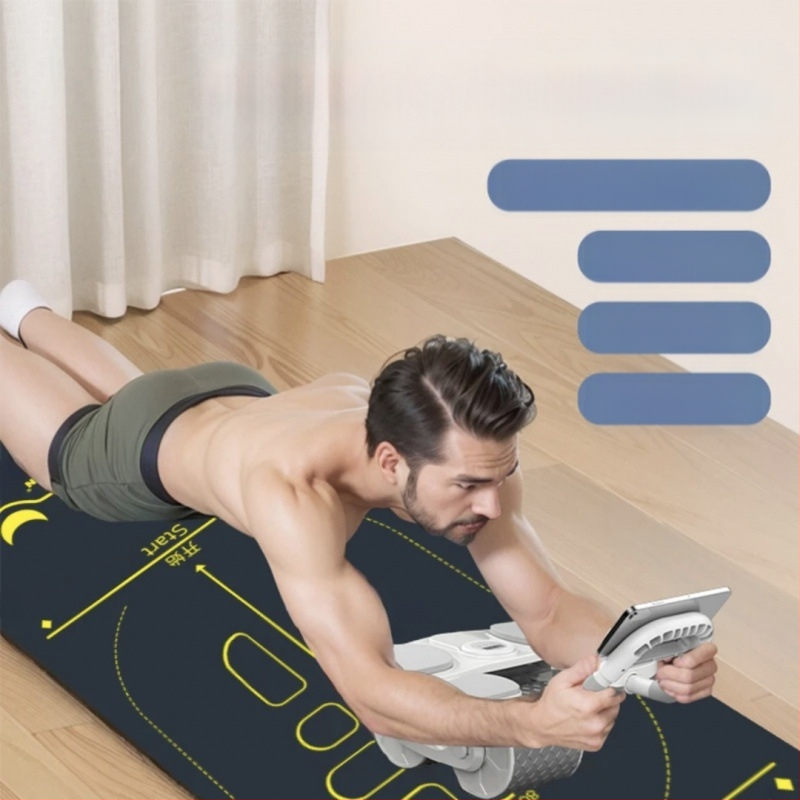 Fitness meeste paksendatud kõhulihaste ratta suurus libisemisvastane šokk kõhulihaste ratta helikindel põrandamatt