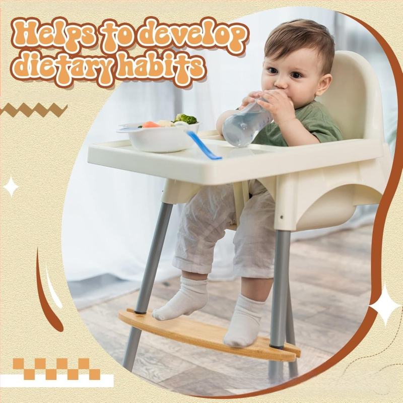 Бамбукова поставка за крака, поставка за крака за детска столче, поставка за крака за бебешка седалка