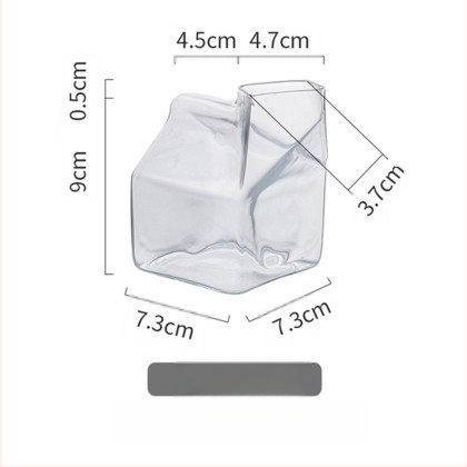 Jaapani stiilis klaasist ruudukujuline piimakarp mikrolaineahjus kuumutamiseks loominguline hommikusöögikohvitass piimatass teetass tass