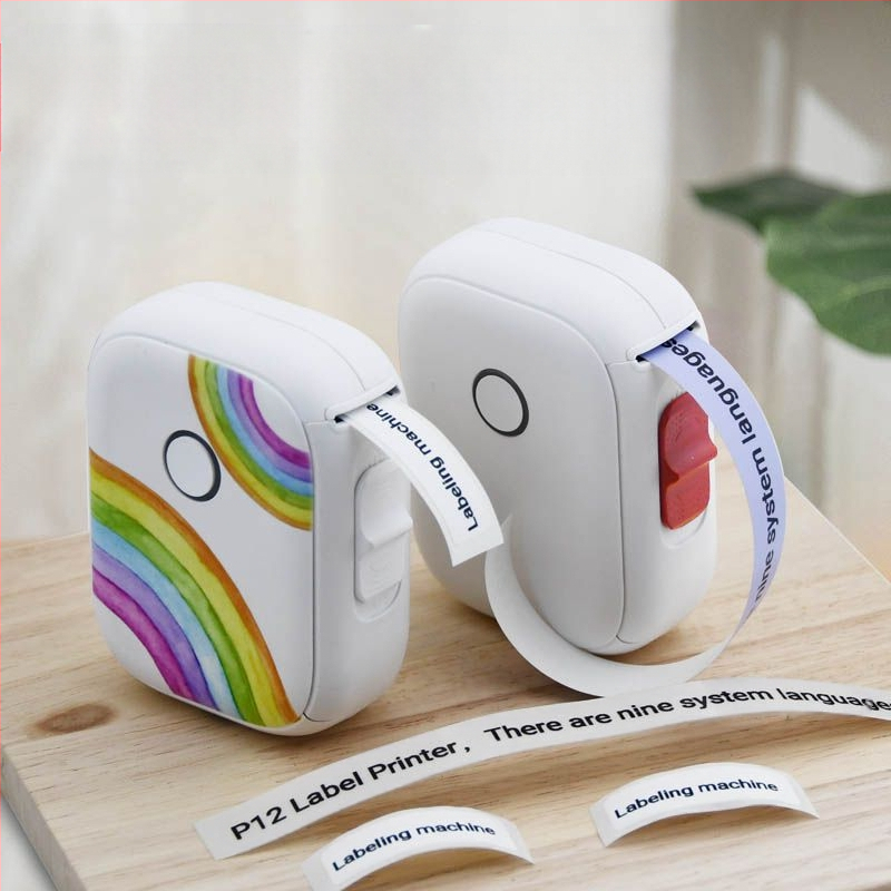 Εκτυπωτής οικιακών ετικετών P12 συνεχούς χαρτιού, θερμική μηχανή ετικετών, αυτοκόλλητη, φορητή, μίνι, φορητή,