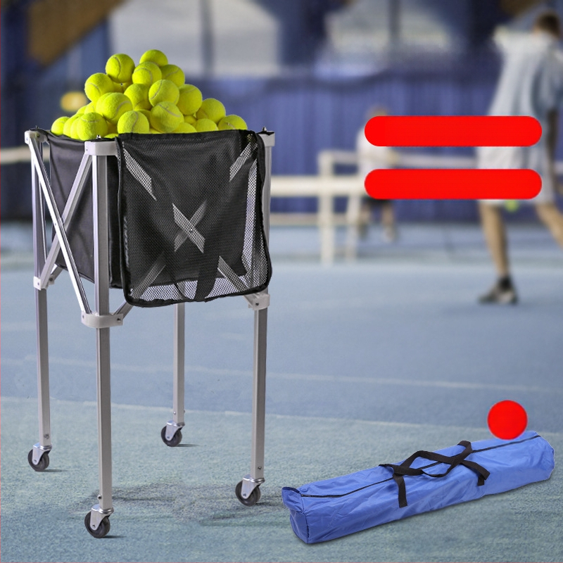 Kokkupandav alumiiniumisulamist tennisekäru mobiilne pallikorjamisraami hoiukott kaasaskantav suure mahutavusega pallikorjamisraam