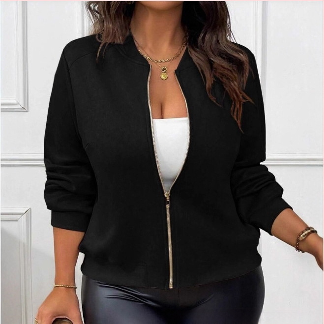 Suure suurusega seemisnahast jakk Euroopa ja Ameerika 2025. aasta piiriülese väliskaubandusega Amazoni talvine uus naiste lukuga pesapallijakk sõltumatu sait