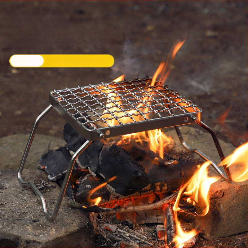 Kültéri rozsdamentes acél főzőlap konzol Hordozható grillrács konzol Grilllap konzol Grillháló kis méretű táska