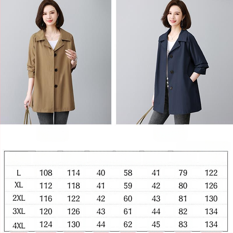 Női széldzseki 2024-es új Fat Mama középhosszú robbanások népszerű nagy méretű középkorú és idős alkalmi tavaszi és őszi vékony kabát