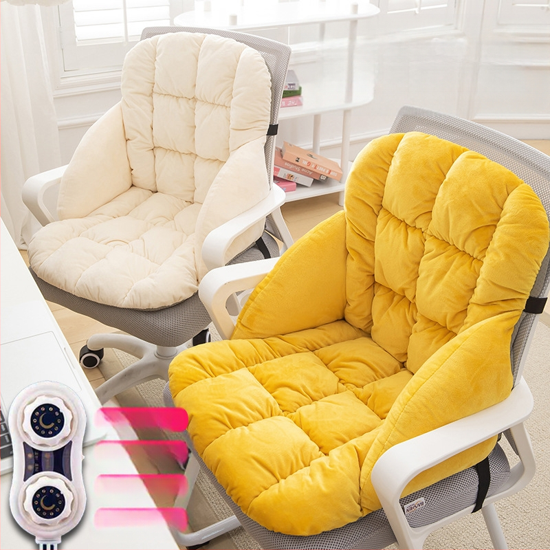 Grijani jastuk za sjedenje, uredski zimski plišani topli električni grijani jastuk za prdenje, uklonjiv i periv, zadebljani naslon za učenike, integrirani jastuk za sjedenje