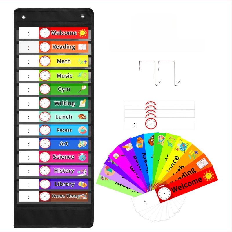 Горещо продаван календар на Amazon, календар за времето, годишен календар, карта за управление на времето, център за ранно образование, висяща чанта за карти