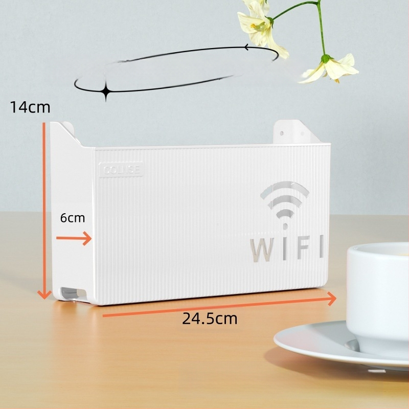 Pie sienas stiprināma uzglabāšanas kaste bezvadu wifi TV dekoderis maršrutētāja plaukts necaurduroša uzglabāšanas kaste pie sienas stiprināma