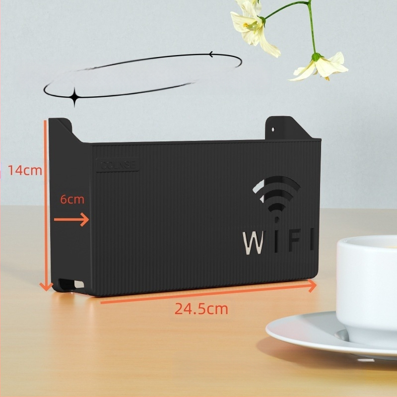 Pie sienas stiprināma uzglabāšanas kaste bezvadu wifi TV dekoderis maršrutētāja plaukts necaurduroša uzglabāšanas kaste pie sienas stiprināma