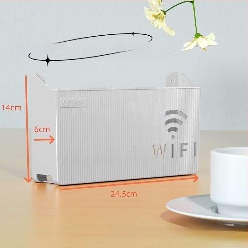Pie sienas stiprināma uzglabāšanas kaste bezvadu wifi TV dekoderis maršrutētāja plaukts necaurduroša uzglabāšanas kaste pie sienas stiprināma