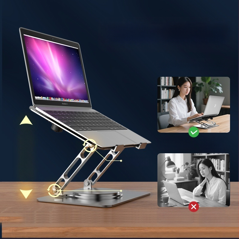 Sülearvuti alus, vertikaalne kõrgendusriiul, 360-kraadine pöörlemine, reguleeritav tõsteklamber, 18-tolline mängusülearvuti lauaarvuti