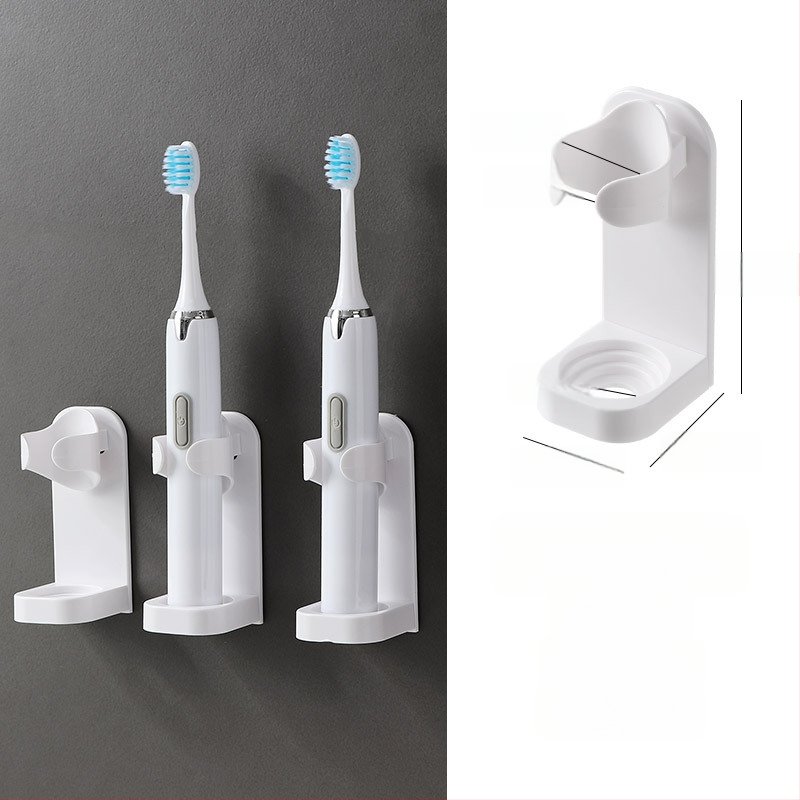 Elektrinis dantų šepetėlis laiko be perforatoriaus tvirtinamą prie sienos dantų šepetėlių pakabą, tualeto dantų šepetėlių laikymo pagrindą, dantų laikymo lentyną