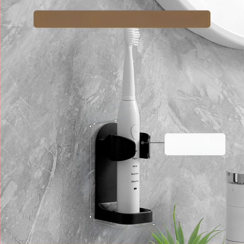 Elektrinis dantų šepetėlis laiko be perforatoriaus tvirtinamą prie sienos dantų šepetėlių pakabą, tualeto dantų šepetėlių laikymo pagrindą, dantų laikymo lentyną