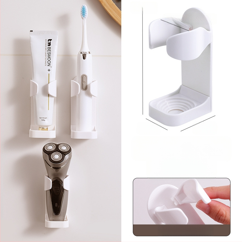 Elektrinis dantų šepetėlis laiko be perforatoriaus tvirtinamą prie sienos dantų šepetėlių pakabą, tualeto dantų šepetėlių laikymo pagrindą, dantų laikymo lentyną