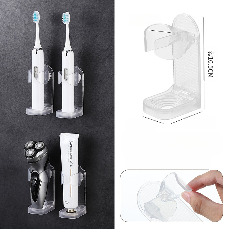 Elektrinis dantų šepetėlis laiko be perforatoriaus tvirtinamą prie sienos dantų šepetėlių pakabą, tualeto dantų šepetėlių laikymo pagrindą, dantų laikymo lentyną