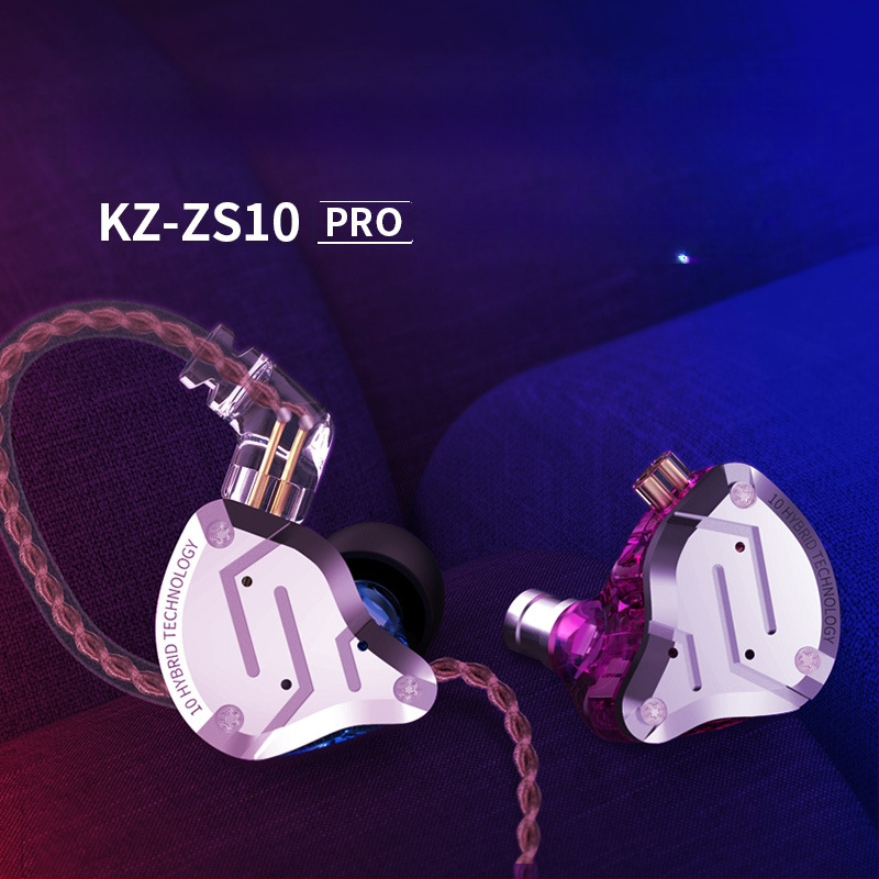 KZ-ZS10 PRO fém fülhallgató, gyűrűs vas, 10 egység, mozgó vas, HiFi fülhallgató, fülbe helyezhető mobil gamer fülhallgató