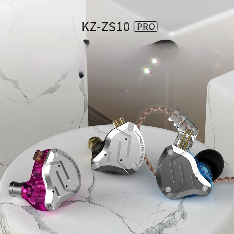 KZ-ZS10 PRO fém fülhallgató, gyűrűs vas, 10 egység, mozgó vas, HiFi fülhallgató, fülbe helyezhető mobil gamer fülhallgató