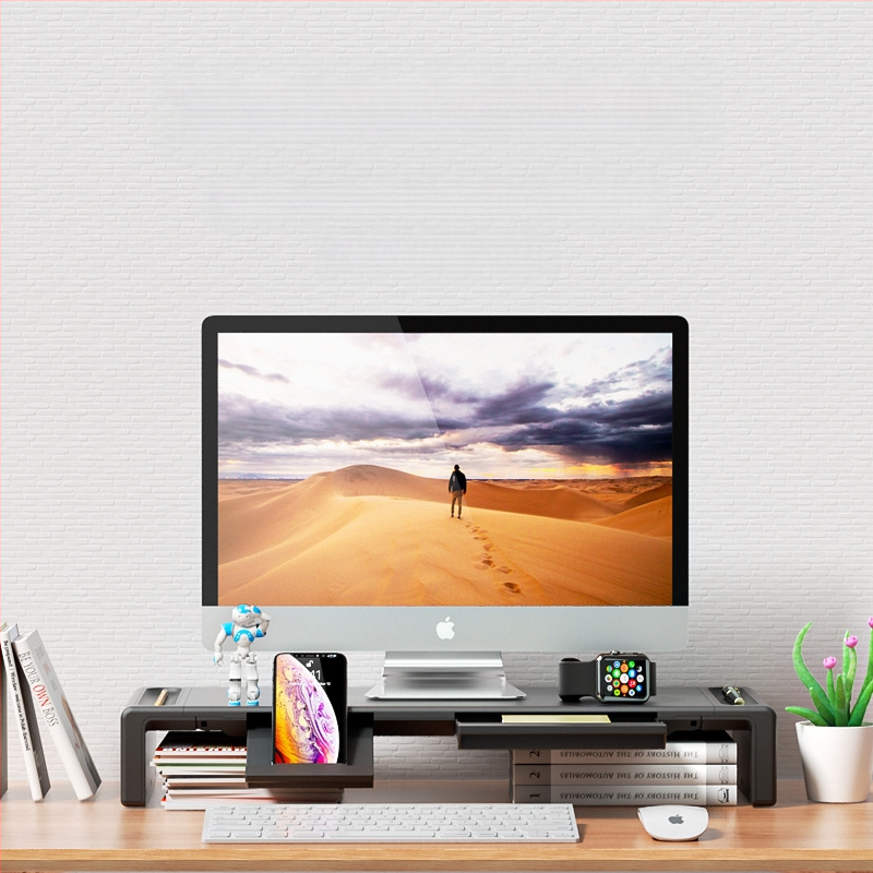 Oimaster Monitor Ανυψωμένη επέκταση USB Πτυσσόμενος υπολογιστής, επιτραπέζιος χώρος αποθήκευσης, ανυψωμένη βάση στήριξης