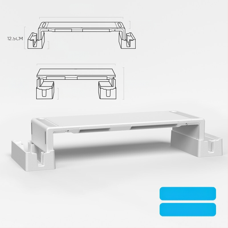 Oimaster Monitor Ανυψωμένη επέκταση USB Πτυσσόμενος υπολογιστής, επιτραπέζιος χώρος αποθήκευσης, ανυψωμένη βάση στήριξης
