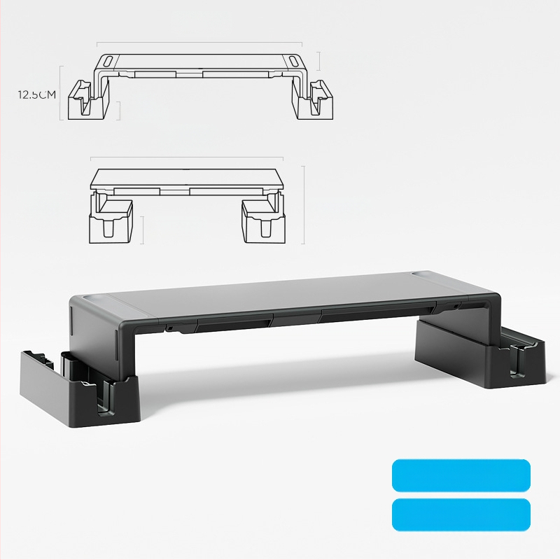 Oimaster Monitor Ανυψωμένη επέκταση USB Πτυσσόμενος υπολογιστής, επιτραπέζιος χώρος αποθήκευσης, ανυψωμένη βάση στήριξης