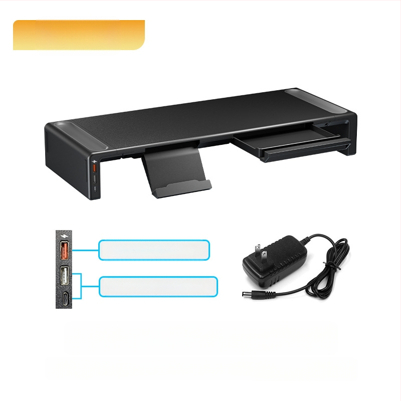 Oimaster Monitor Ανυψωμένη επέκταση USB Πτυσσόμενος υπολογιστής, επιτραπέζιος χώρος αποθήκευσης, ανυψωμένη βάση στήριξης